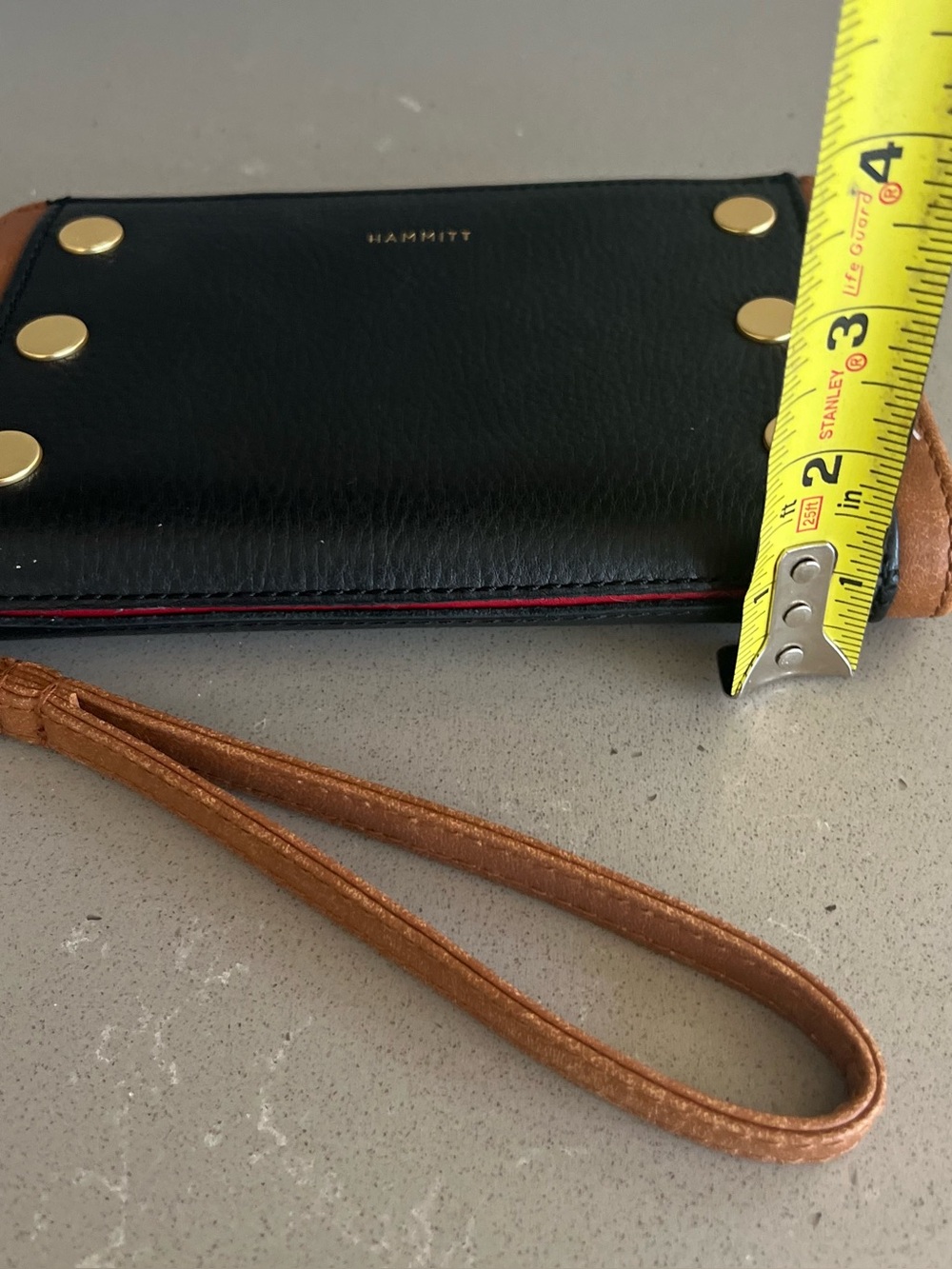 Hammitt Bryant Contrast Trim Continental Wristlet Wallet North End Brushed Gold - Picture 12 of 13